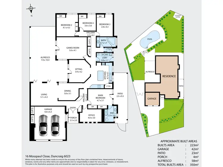 Floorplan of Homely house listing, 16 Mosspaul Close, Duncraig WA 6023