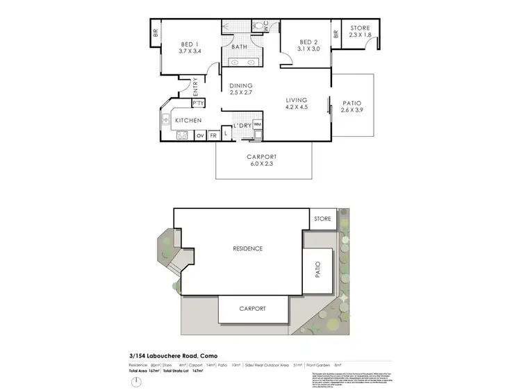 Floorplan of Homely villa listing, 3/154 Labouchere Road, Como WA 6152