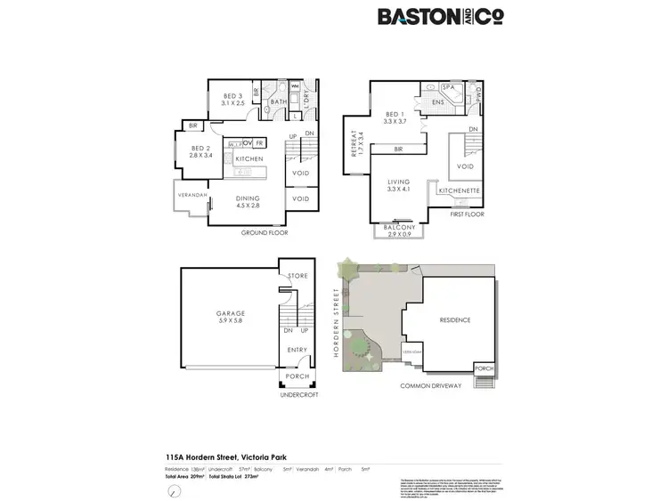 Floorplan of Homely townhouse listing, 115A Hordern Street, Victoria Park WA 6100