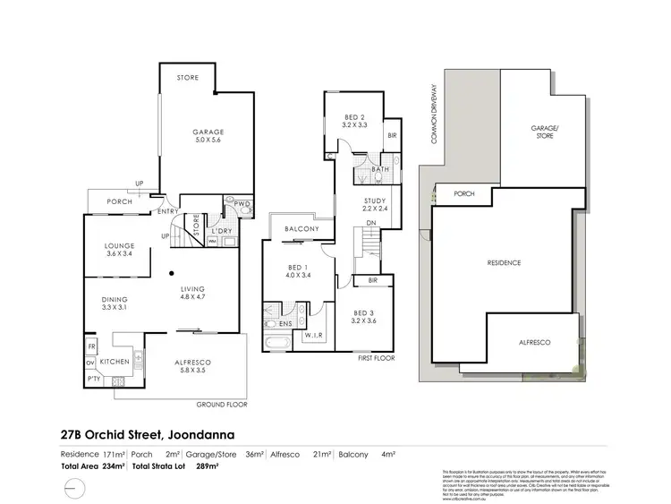 Floorplan of Homely townhouse listing, 27B Orchid Street, Joondanna WA 6060
