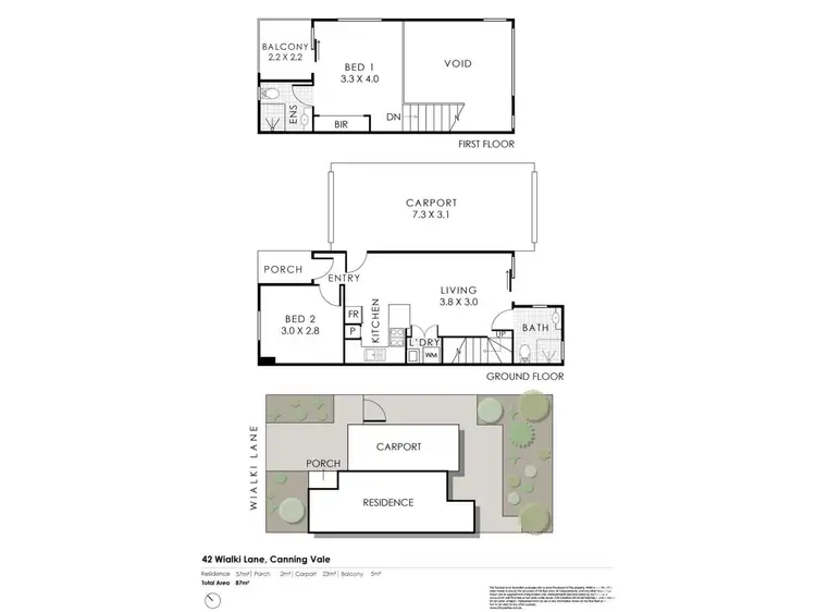 Floorplan of Homely townhouse listing, 42 Wialki Lane, Canning Vale WA 6155