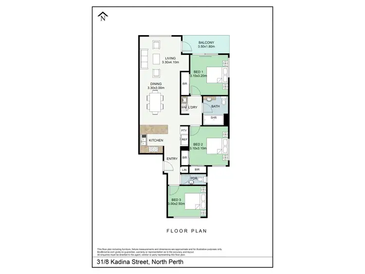 Floorplan of Homely apartment listing, 31/8 Kadina Street, North Perth WA 6006
