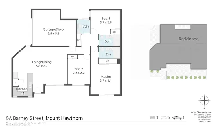 Floorplan of Homely villa listing, 5A Barney Street, Mount Hawthorn WA 6016