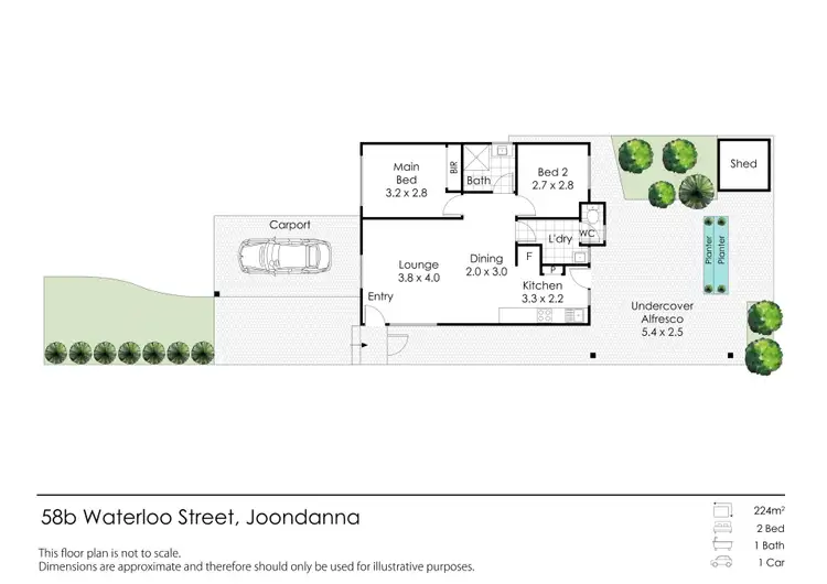 Floorplan of Homely semi-detached listing, 58B Waterloo Street, Joondanna WA 6060