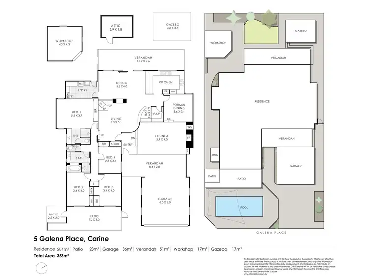 Floorplan of Homely house listing, 5 Galena Place, Carine WA 6020