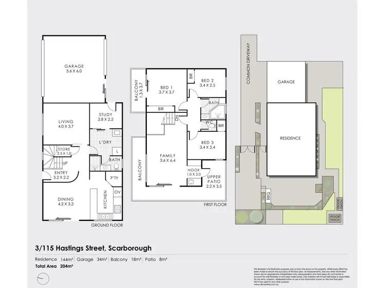 Floorplan of Homely townhouse listing, 3/115 Hastings Street, Scarborough WA 6019