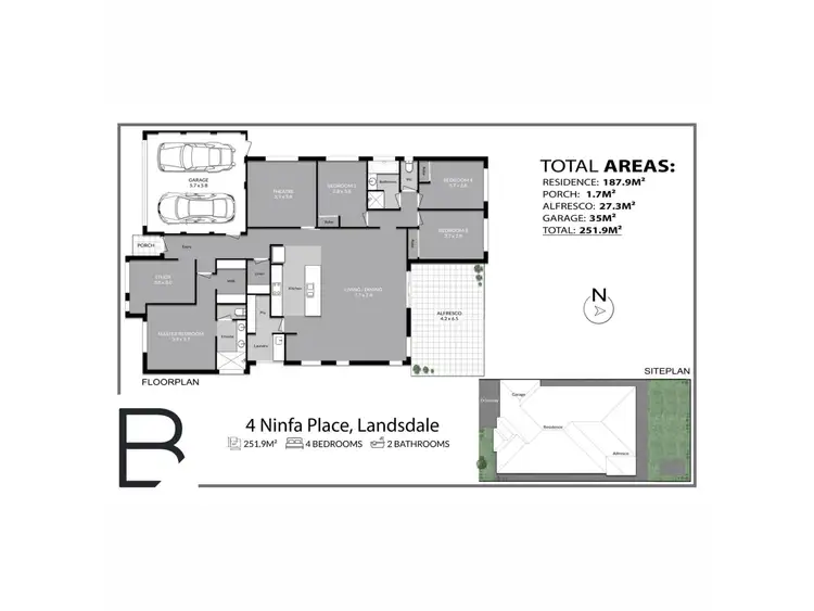Floorplan of Homely house listing, 4 Ninfa Place, Landsdale WA 6065