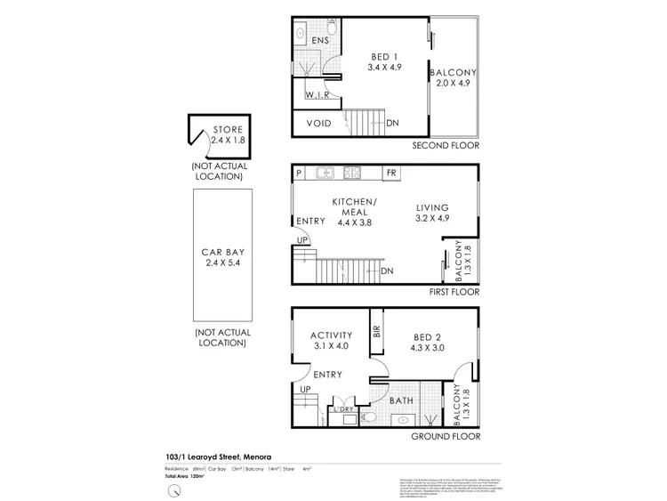 Floorplan of Homely townhouse listing, 103/1 Learoyd Street, Menora WA 6050
