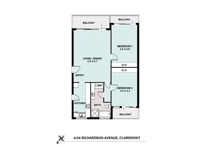 Floorplan of Homely apartment listing, 6/24 Richardson Avenue, Claremont WA 6010