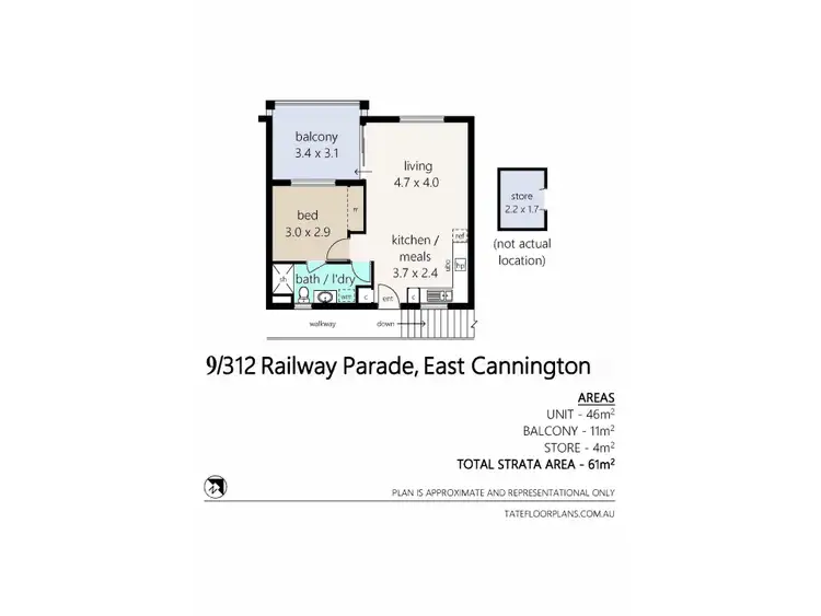 Floorplan of Homely apartment listing, 9/312 Railway Parade, East Cannington WA 6107
