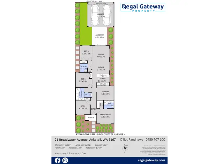 Floorplan of Homely house listing, 21 Broadwater Avenue, Anketell WA 6167