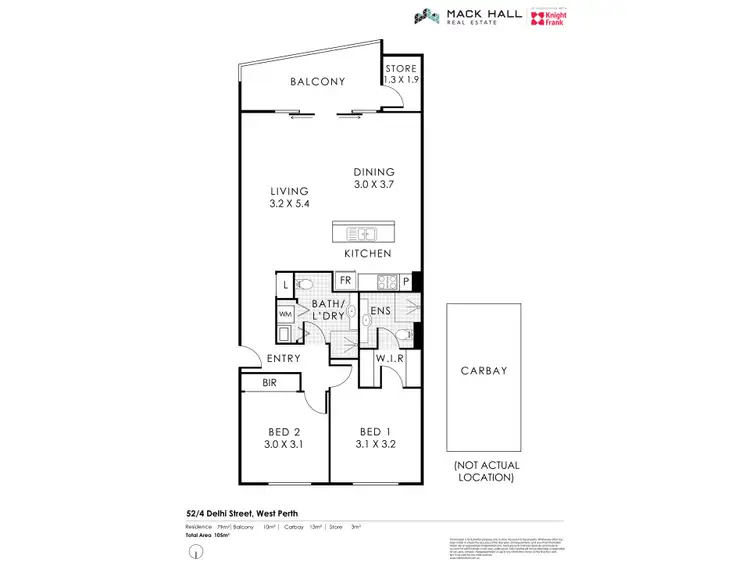 Floorplan of Homely apartment listing, 52/4 Delhi Street, West Perth WA 6005