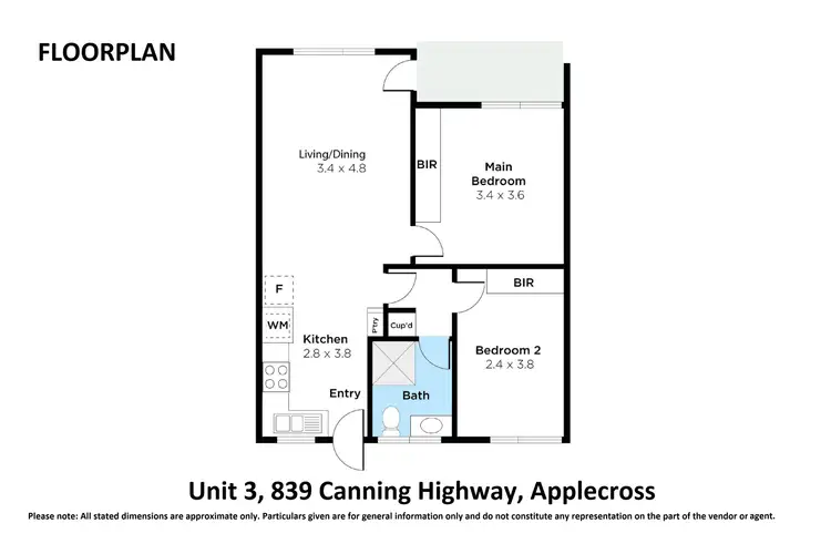 Floorplan of Homely apartment listing, 3/839 Canning Highway, Applecross WA 6153