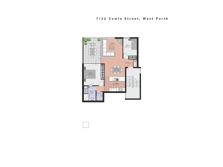 Floorplan of Homely apartment listing, 7/32 Cowle Street, West Perth WA 6005