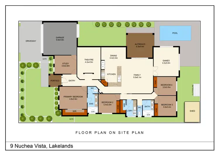 Floorplan of Homely house listing, 9 Nuchea Vista, Lakelands WA 6180