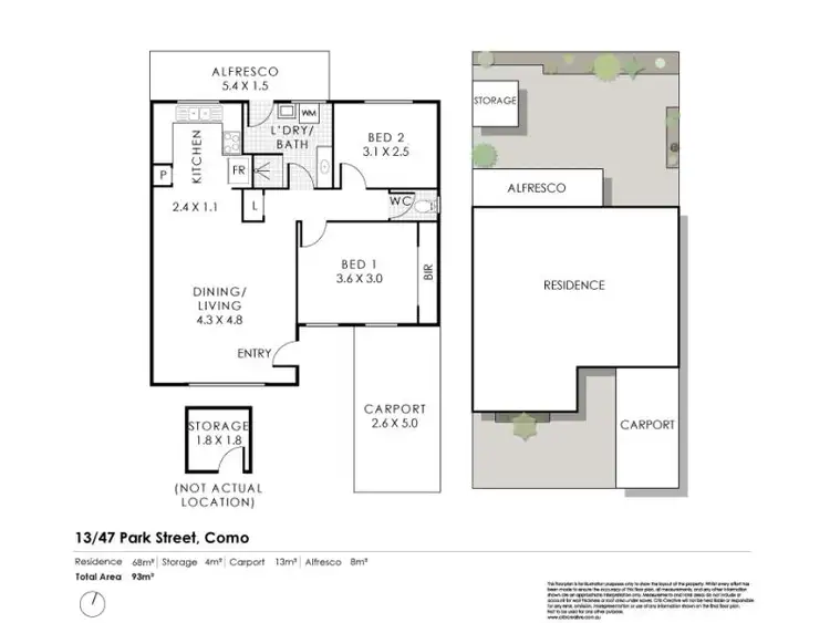 Floorplan of Homely villa listing, 13/47 Park Street, Como WA 6152
