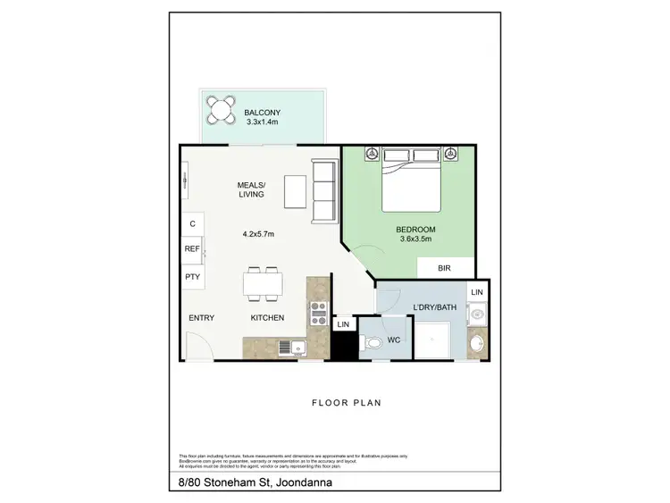 Floorplan of Homely apartment listing, 8/80 Stoneham Street, Joondanna WA 6060