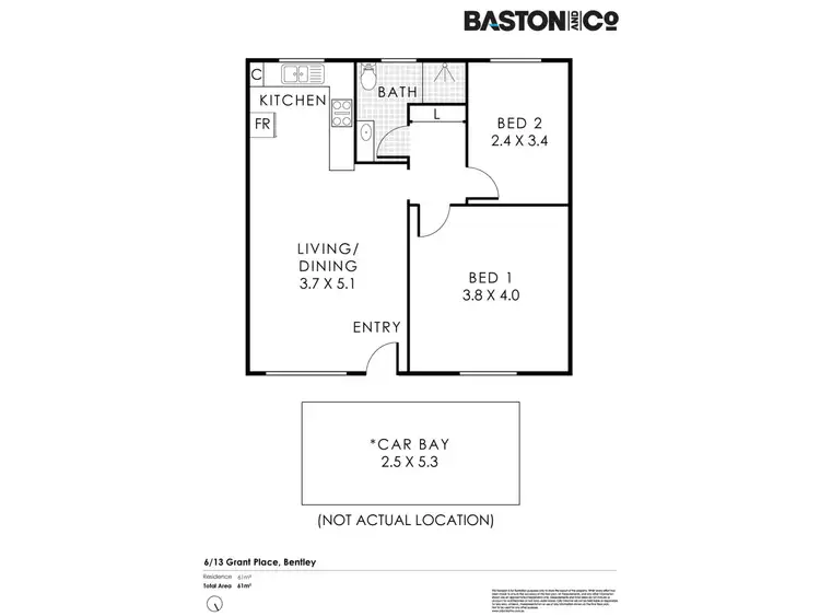 Floorplan of Homely apartment listing, 6/13 Grant Place, Bentley WA 6102
