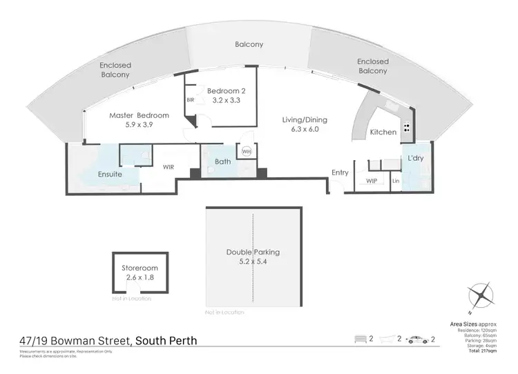 Floorplan of Homely apartment listing, 47/19 Bowman Street, South Perth WA 6151