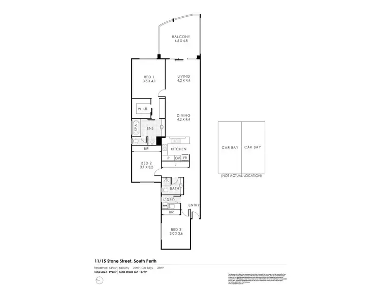Floorplan of Homely apartment listing, 11/15 Stone Street, South Perth WA 6151