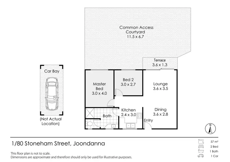 Floorplan of Homely unit listing, 1/80 Stoneham Street, Joondanna WA 6060