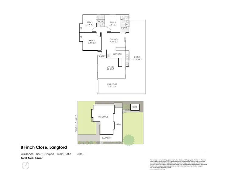 Floorplan of Homely house listing, 8 Finch Close, Langford WA 6147
