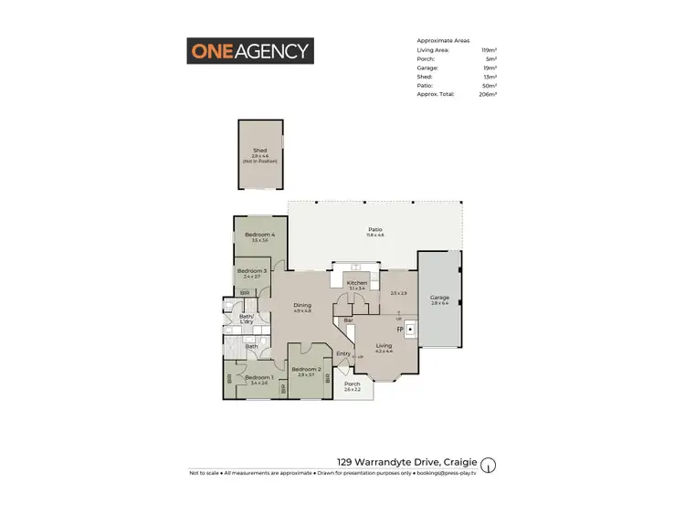 Floorplan of Homely house listing, 129 Warrandyte Drive, Craigie WA 6025