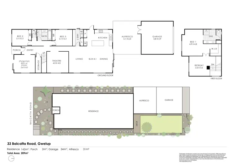 Floorplan of Homely house listing, 33 Balcatta Road, Gwelup WA 6018