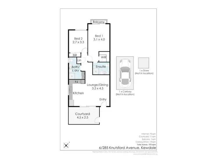 Floorplan of Homely apartment listing, 6/285 Knutsford Avenue, Kewdale WA 6105