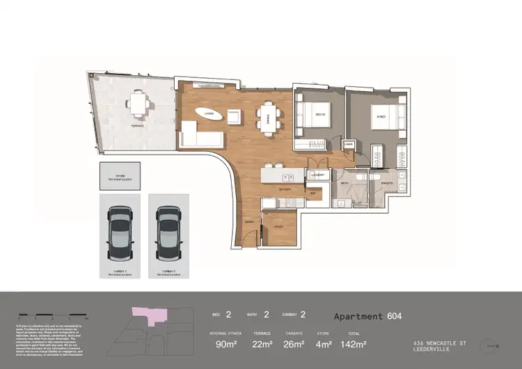 Floorplan of Homely apartment listing, 604/636 Newcastle Street, Leederville WA 6007
