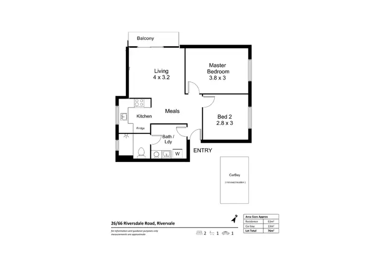 Floorplan of Homely apartment listing, 26/66 Riversdale Road, Rivervale WA 6103
