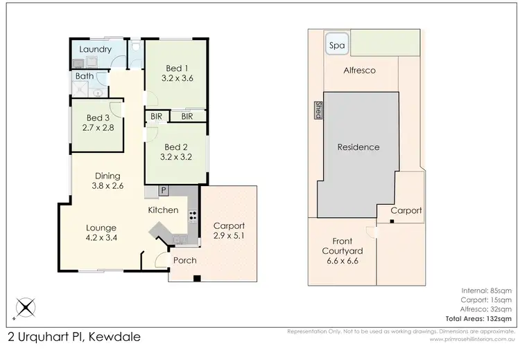 Floorplan of Homely semi-detached listing, 2 Urquhart Place, Kewdale WA 6105