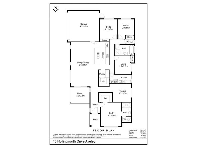 Floorplan of Homely house listing, 40 Hollingworth Drive, Aveley WA 6069