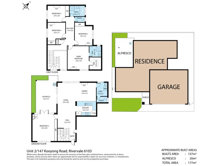 Floorplan of Homely townhouse listing, 2/147 Kooyong Road, Rivervale WA 6103