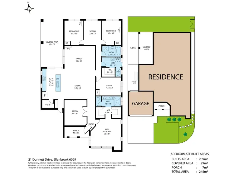 Floorplan of Homely house listing, 21 Dunnett Drive, Ellenbrook WA 6069