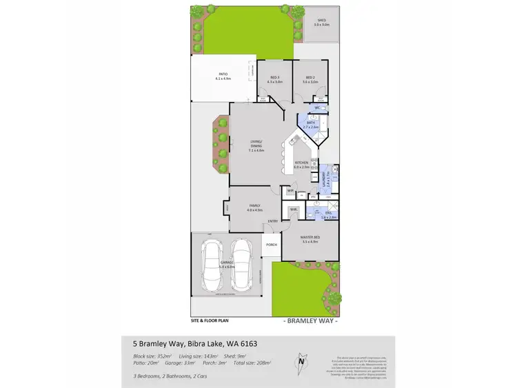 Floorplan of Homely house listing, 5 Bramley Way, Bibra Lake WA 6163