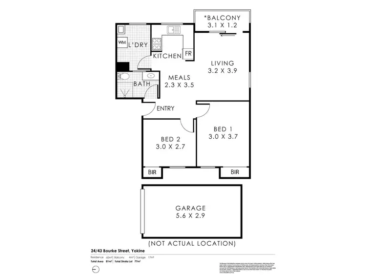 Floorplan of Homely apartment listing, 24/43 Bourke Street, Yokine WA 6060
