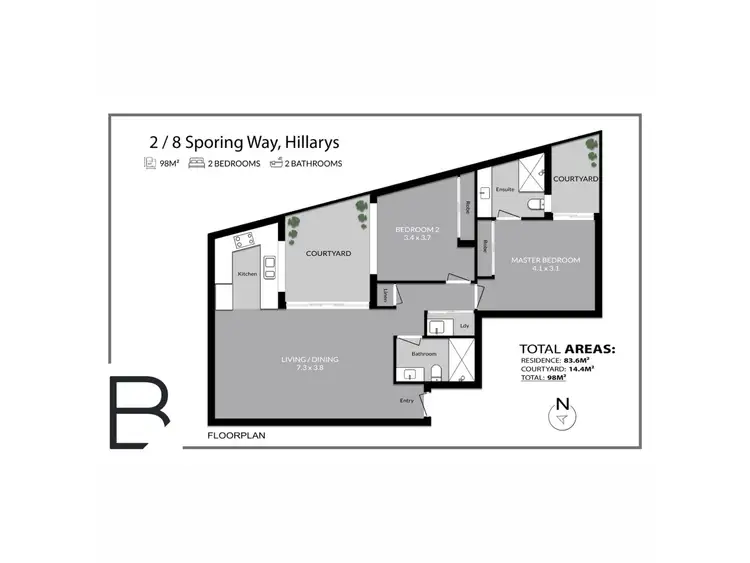 Floorplan of Homely apartment listing, 2/8 Sporing Way, Hillarys WA 6025