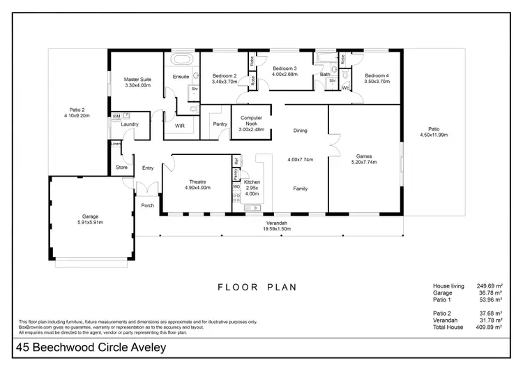 Floorplan of Homely house listing, 45 Beechwood Circle, Aveley WA 6069