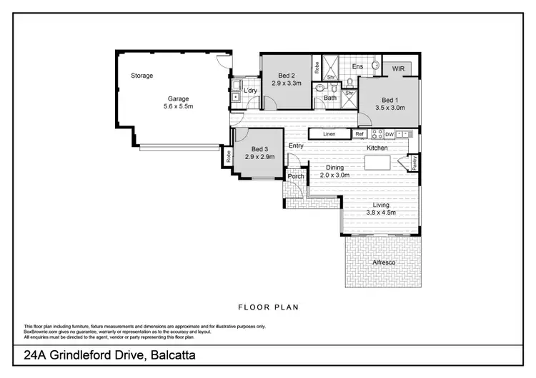 Floorplan of Homely house listing, 24A Grindleford Drive, Balcatta WA 6021