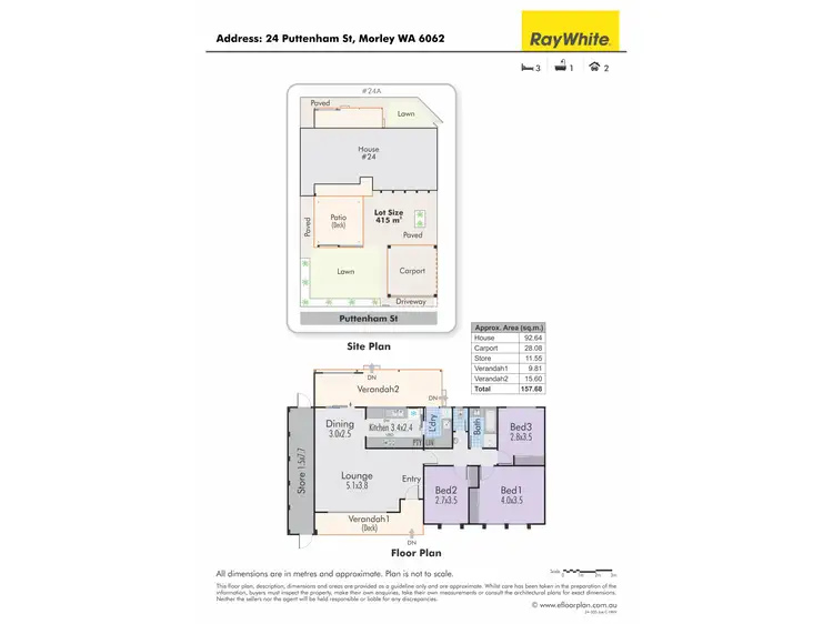 Floorplan of Homely house listing, 24 Puttenham Street, Morley WA 6062