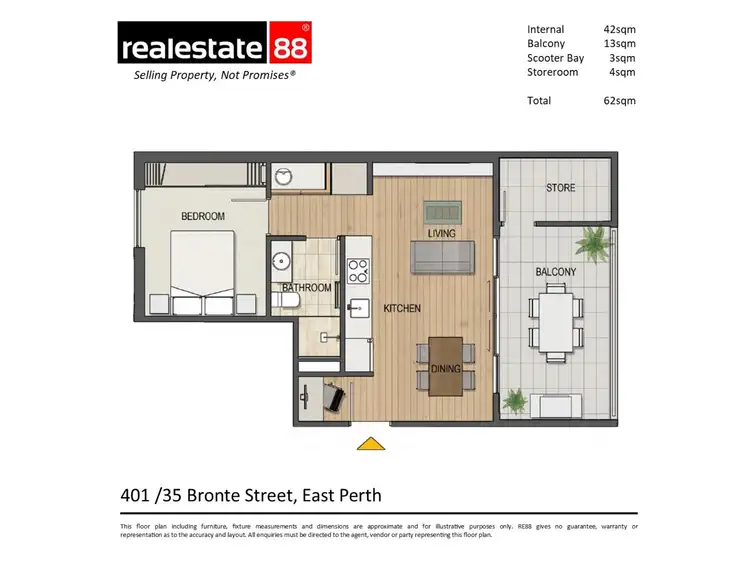 Floorplan of Homely apartment listing, 401/35 Bronte Street, East Perth WA 6004