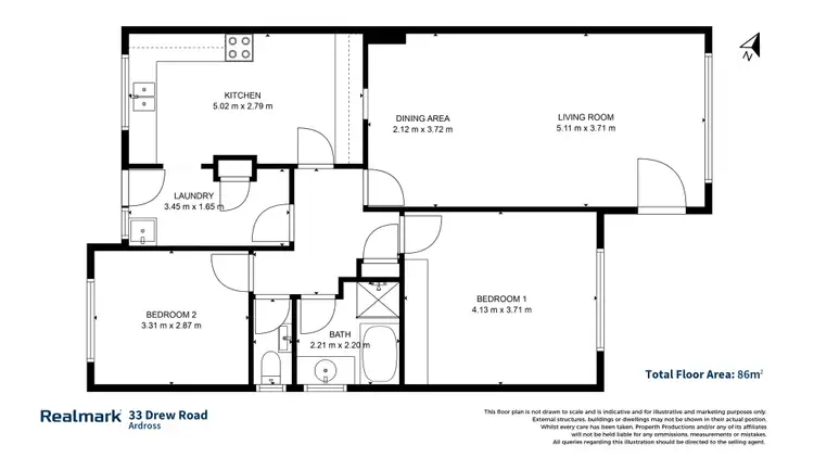 Floorplan of Homely semi-detached listing, 33 Drew Road, Ardross WA 6153