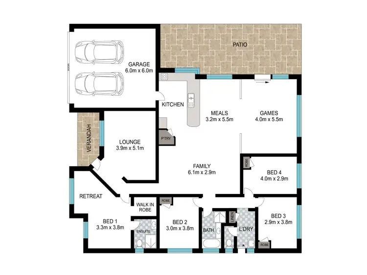 Floorplan of Homely house listing, 107 Macquarie Drive, Australind WA 6233