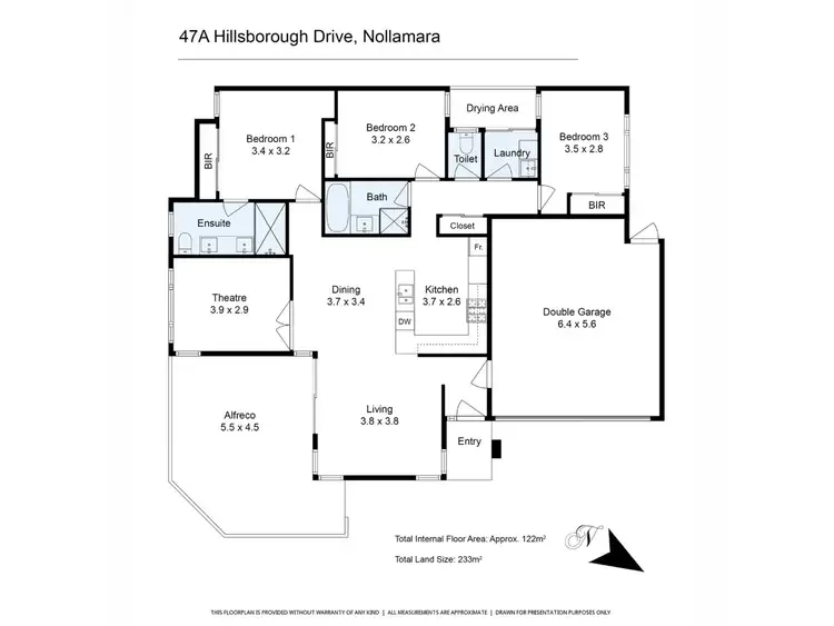 Floorplan of Homely house listing, 47A Hillsborough Drive, Nollamara WA 6061
