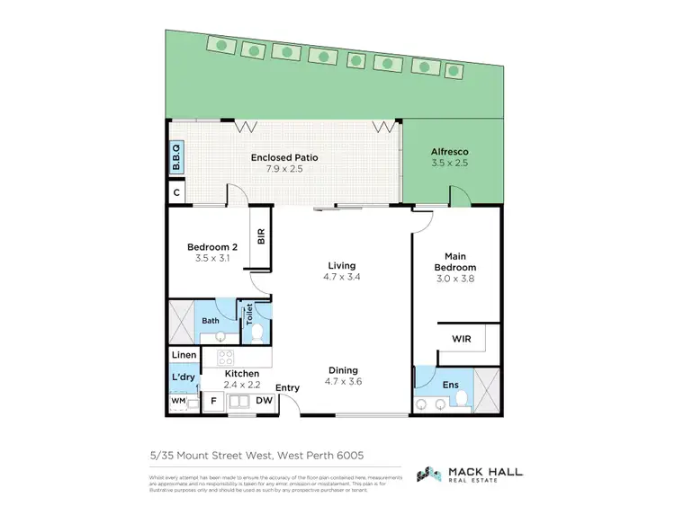 Floorplan of Homely apartment listing, 5/35 Mount Street, West Perth WA 6005
