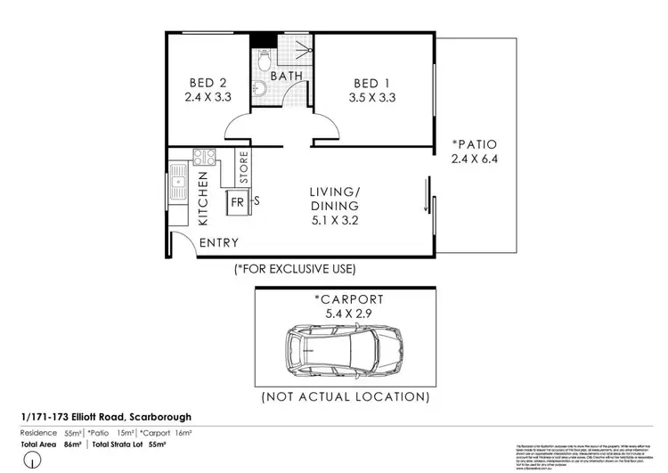 Floorplan of Homely unit listing, 1/171-173 Elliott Road, Scarborough WA 6019