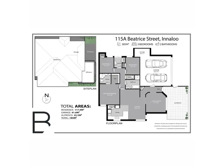 Floorplan of Homely villa listing, 115A Beatrice Street, Innaloo WA 6018