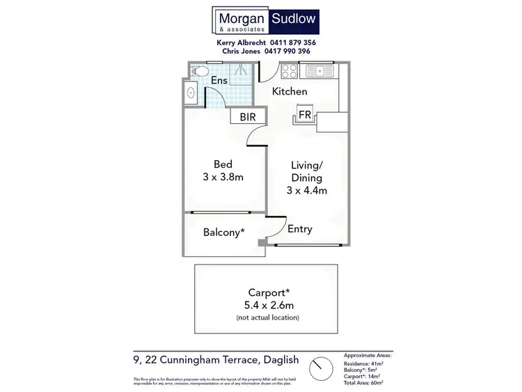 Floorplan of Homely unit listing, 9/22 Cunningham Terrace, Daglish WA 6008