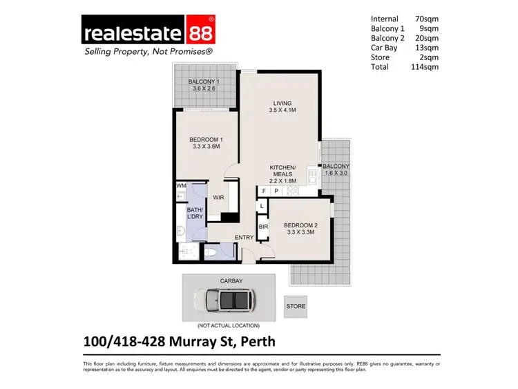 Floorplan of Homely apartment listing, 100/418-428 Murray Street, Perth WA 6000